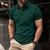 Camisa polo masculina de manga curta, cor sólida, com lapela e botões - MK GOLD
