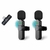 Microfone Gold Lapela Celular Sem Fio Duplo Tipo C -Preto - MK GOLD