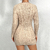 Vestido Gold de malha com fio torcido, moda feminina, pulôver, gola redonda, saia quadril