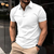 Imagem do Camisa polo masculina de manga curta, cor sólida, com lapela e botões