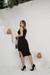 Vestido Canelado Longo com Fenda Lateral Decote V Cor:Pink;Tamanho:Veste P e M na internet