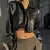 Candyhot Gold outono inverno jaqueta curta de couro falso y2k gola virada para baixo moda botton decoração casaco do plutônio 2024 grunge rua casacos casuais - comprar online