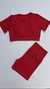 Cropped vermelho canelado Kalyane - comprar online
