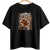 Camiseta preta oversized Gato Engraçada "Aproxime-se por Sua Conta e Risco" 