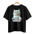 Camiseta preta com estampa de gato branco segurando placa com frase engraçada "Não sou Uber, mas me chama que eu te pego!"
