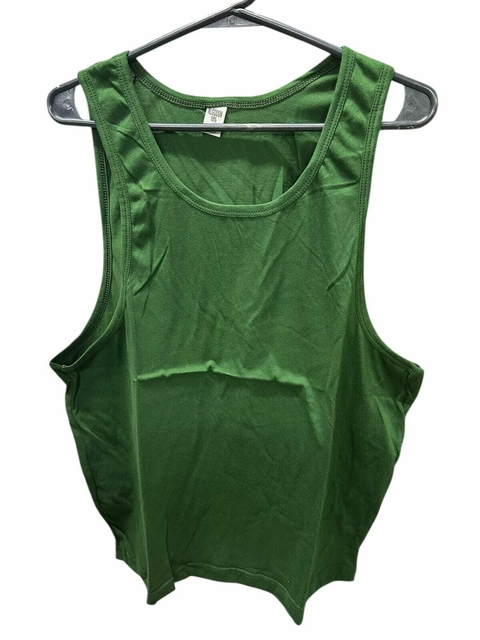 Musculosa Sudadera Algodón Peinado Básico Unisex Liso Color Verde - comprar online