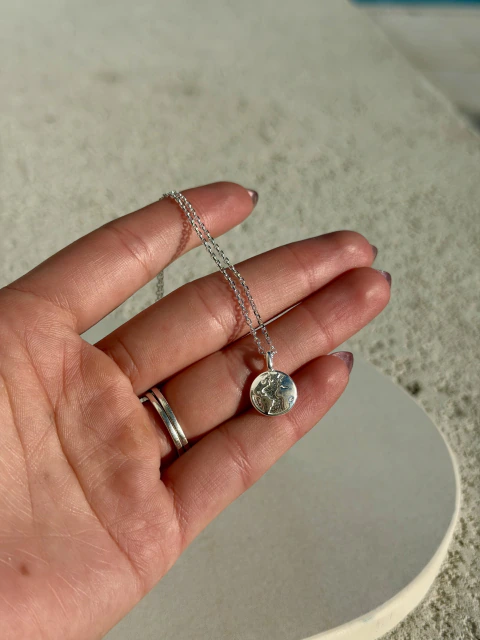 Collar Mundo Con Extensión – Plata 925