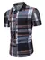 Camisa masculina estampada de manga curta de verão camisa xadrez fina