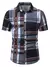 Camisa masculina estampada de manga curta de verão camisa xadrez fina