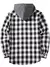 Camisa xadrez com capuz de rua masculina, slim fit, manga comprida, casal, viage - Marimbondo