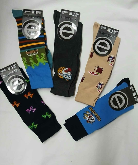 Medias Elemento 1/2 caña de hombre estampado Art 954 - x12 - comprar online