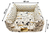 Cama para Cachorro Quadrada Impermeavel Luppet Bege Pets - Petnessence
