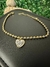 Brazalete corazón blanco - Acero inoxidable 316 enchapado en oro 18K con incrustaciones de circon