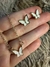 Conjunto Aros+Cadena Mariposa Lazo Blancos - comprar online