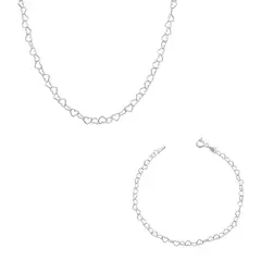 Pulseira corrente coração em prata 925 - comprar online