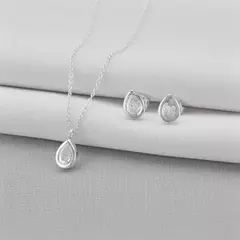 Conjunto Ponto de Luz Gota Cristal de Prata na internet