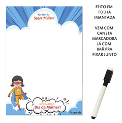 Quadro de Anotações Dia da Mulher/Dia das Mães A5 em Imã - Pinguímãs
