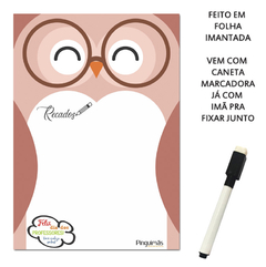 Quadro de Anotações Magnético Corujinhas com Caneta - tamanho A5 - comprar online