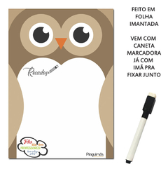 Quadro de Anotações Magnético Corujinhas com Caneta - tamanho A5