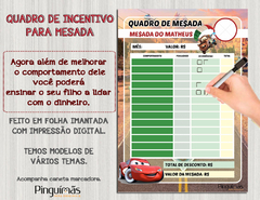 Quadro de Incentivo para Mesada - Carros - comprar online