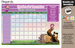 Quadro de Incentivo Masha e o Urso - Manta Magnética - comprar online