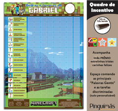 Quadro de Incentivo MINECRAFT A3 vertical - Manta Magnética - comprar online