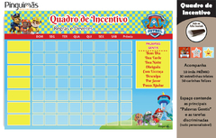 Quadro de Incentivo Patrulha Canina - Manta Magnética - comprar online