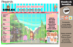 Quadro de Incentivo Roblox Meninas - Manta Magnética - comprar online