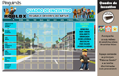 Quadro de Incentivo Roblox Meninos - Manta Magnética - comprar online