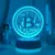 Luminária 3D Bitcoin – LED Acrílico com 7 Cores e Sensor de Toque, Ideal para Quarto ou Sala