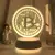 Luminária 3D Bitcoin – LED Acrílico com 7 Cores e Sensor de Toque, Ideal para Quarto ou Sala