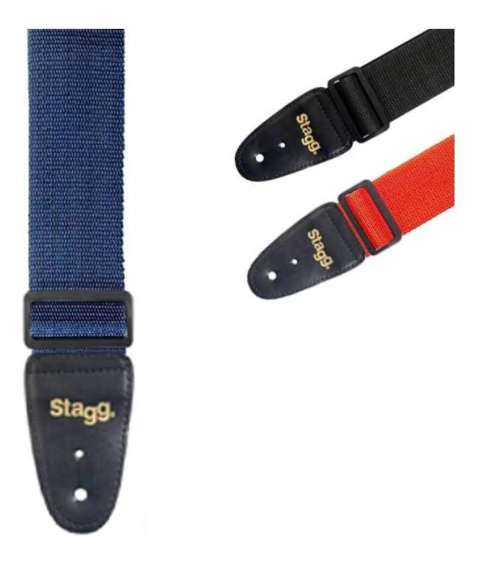 Imagen de Correa Stagg Para Guitarra Bajo Puntera De Cuero