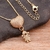 Colar Feminino Coração Menino e Menina Banhado a Ouro 18k