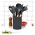 Kit 12 Peças Utensilios de Cozinha Colher Espatula Fue Pincel Cor:Cinza