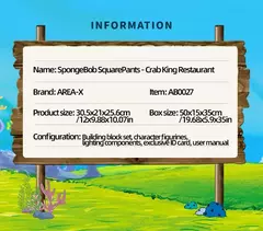 Bob Esponja Desenhos Animados Krusty Krab Restaurante Blocos de Montar - comprar online