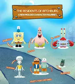 Bob Esponja Desenhos Animados Krusty Krab Restaurante Blocos de Montar - Bloco Mundo