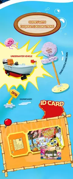 Bob Esponja Desenhos Animados Krusty Krab Restaurante Blocos de Montar