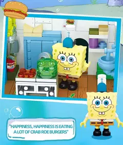 Bob Esponja Desenhos Animados Krusty Krab Restaurante Blocos de Montar