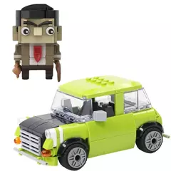 Blocos de montar veículo brickheadz mr bean carro