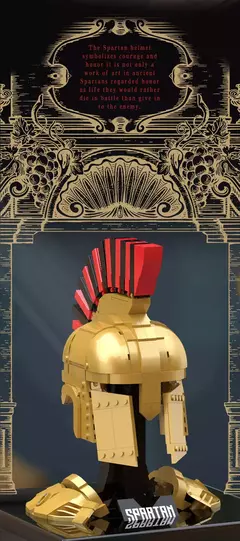 Blocos de montar capacete espartano antigo grego pesado infanta 591 peças - comprar online