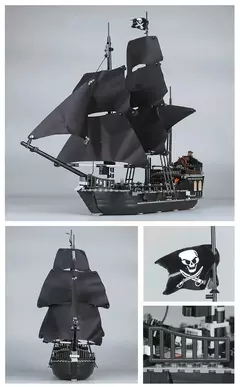 Piratas do Caribe O Pérola Negra 804PCS com 6 figuras Navio de Guerra - Bloco Mundo