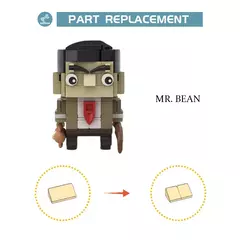Blocos de montar veículo brickheadz mr bean carro