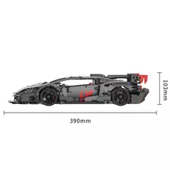 Lamborghinied GTY-01 blocos de montar carro esportivo de corrida 991 peças - Bloco Mundo