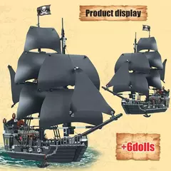 Piratas do Caribe O Pérola Negra 804PCS com 6 figuras Navio de Guerra