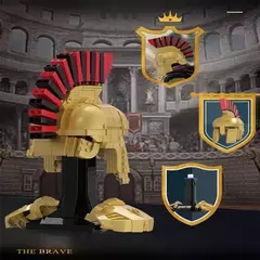 Blocos de montar capacete espartano antigo grego pesado infanta 591 peças - Bloco Mundo
