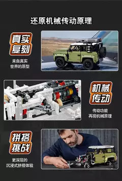 Blocos De Montar Land Rover Defender 90 Off Road Jeep 4x4 - Bloco Mundo