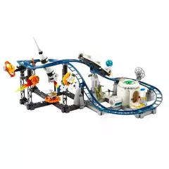 Blocos educativos criativos 3 em 1, montanha-russa, ônibus espacial, brinquedos