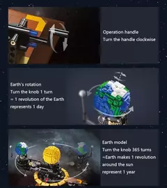 Planeta Terra e Lua em Órbita - Bloco Mundo
