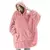 Inverno confortável solto dupla face velo hoodie cobertor masculino/feminino oversized grosso homewear grosso velo cobertor gigante hoodie - loja online