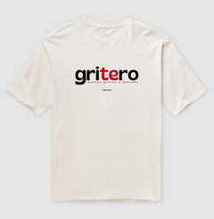GRITERO – Camiseta Oversized Unissex (Off White e Areia) na internet